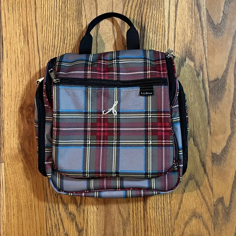 L.L. Bean Plaid Toiletry Bag Initial A - Picture 1 of 5